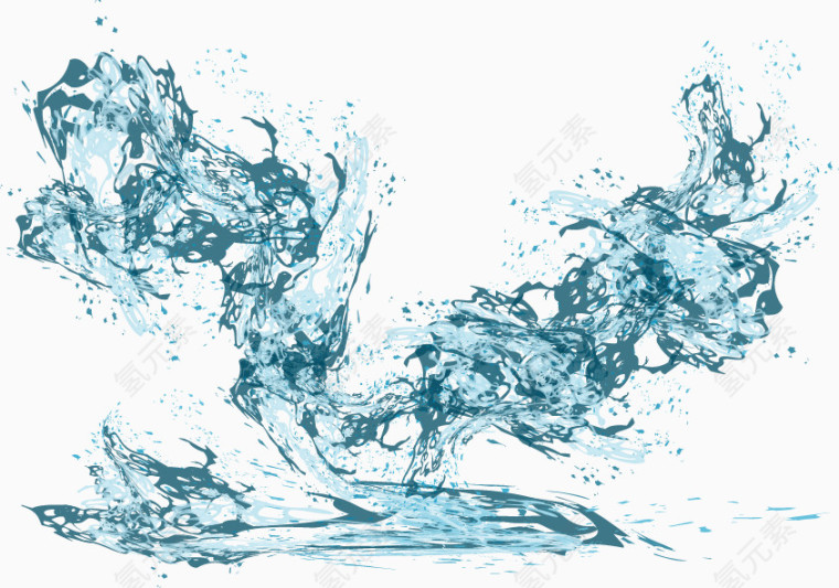 跳跃的水矢量免抠装饰