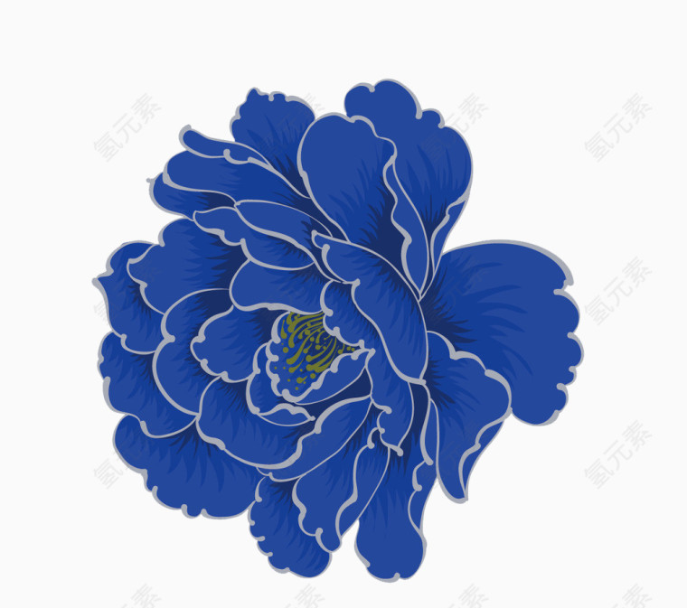 蓝色牡丹花