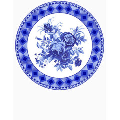 蓝色青花瓷盘子