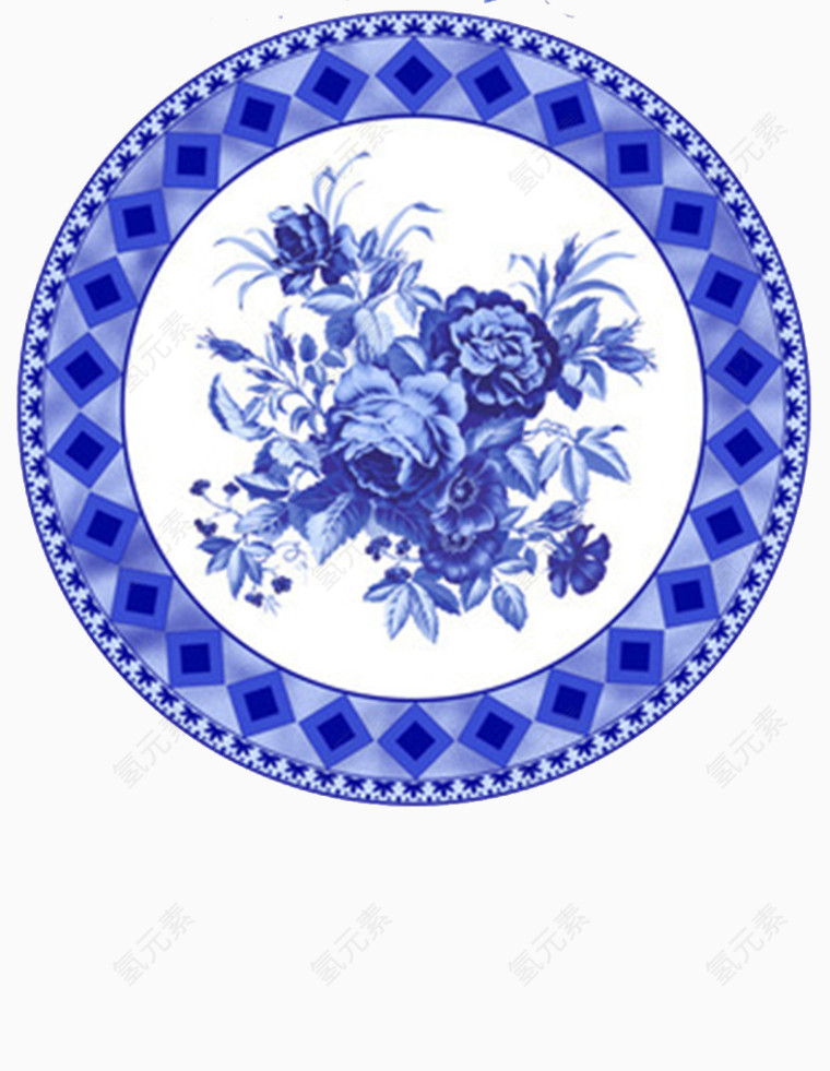 蓝色青花瓷盘子