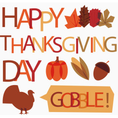 矢量图感恩节文字素材