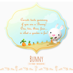 矢量手绘小兔子标签