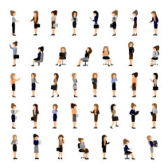 卡通女性矢量图标