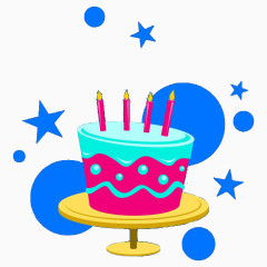 点着蜡烛的生日蛋糕