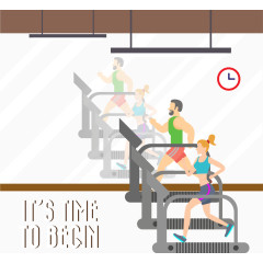 卡通健身男女海报矢量图