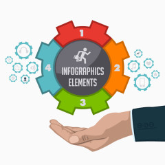 矢量手上的齿轮