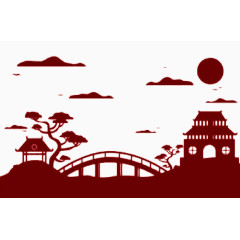 国风简约寺庙建筑