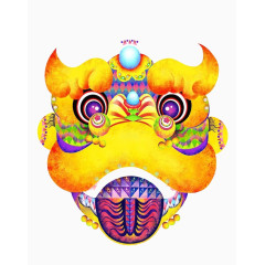 中国风金色舞狮狮子头