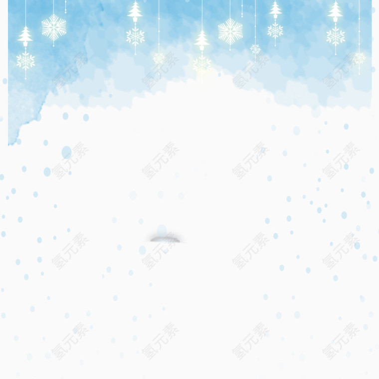 蓝色雪花装饰图案