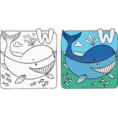 鲨鱼漫画与字母W