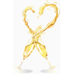 矢量手绘香槟爱心