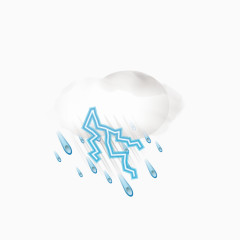 矢量乌云雷电天气预报图标