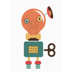 机器人手绘元素卡通矢量