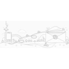 黑色卡通信封个性海报