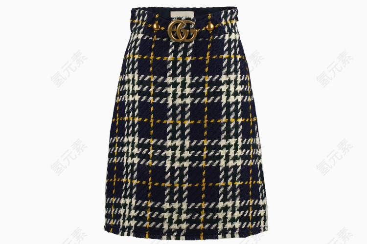 时尚休闲格子女士半裙