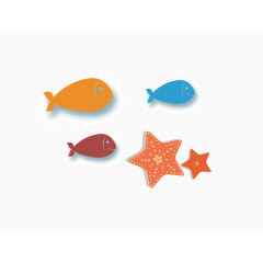 扁平化的鱼和海星