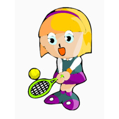 打羽毛球的发女孩图片