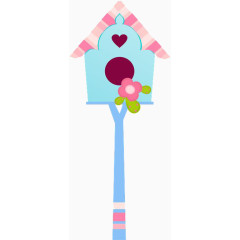 可爱的卡通蓝色小房子免抠素材