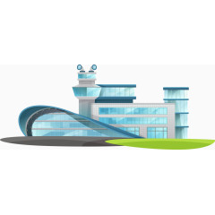 矢量建筑素材卡通航站楼素材