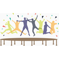 欢呼的人群矢量