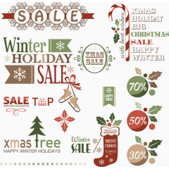 矢量可爱的圣诞促销标签