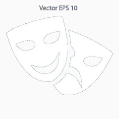 白色忧愁和微笑面具