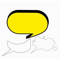 立体黄色不规则对话框