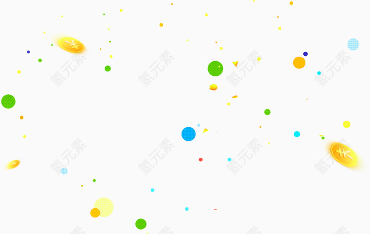 金色简约钱币圆圈漂浮素材