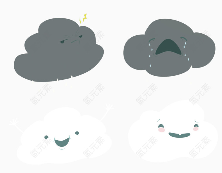 矢量乌云和白云装饰素材