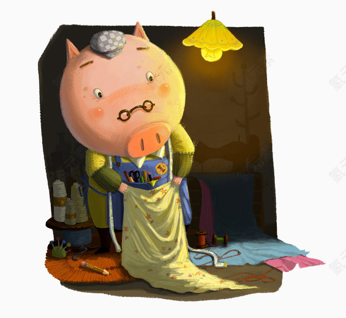 卡通猪儿童插画
