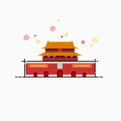 手绘天安门图片