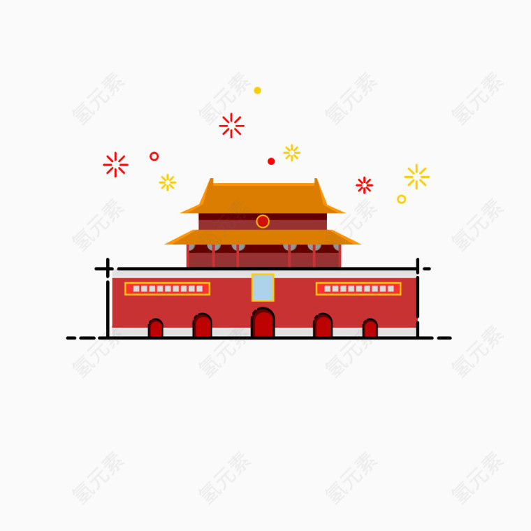 手绘天安门图片