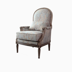 2016蓝色刺绣花单人位沙发