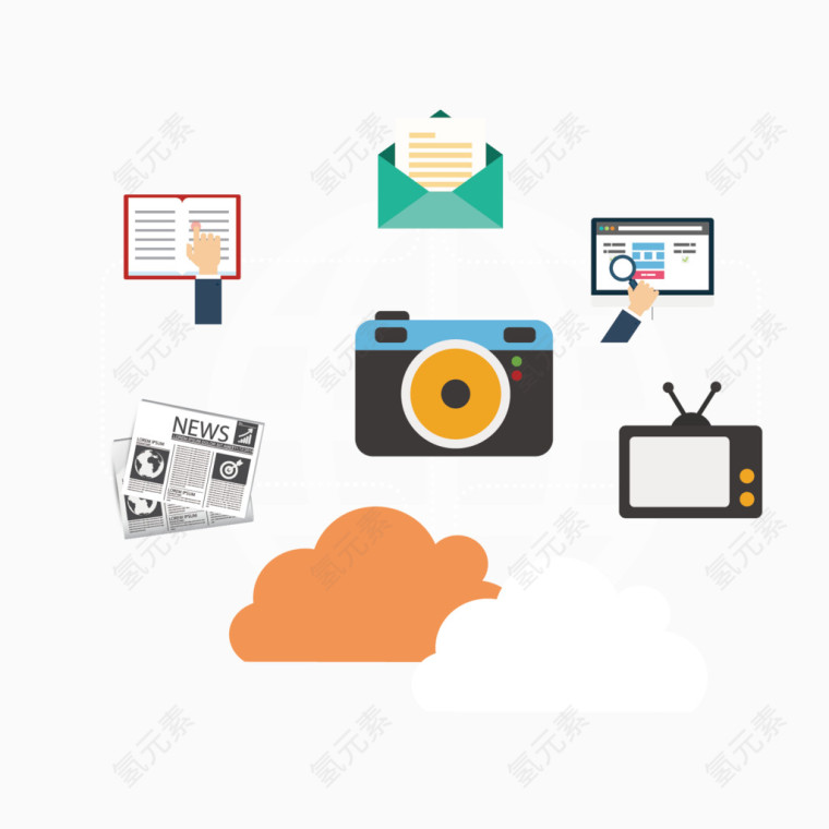 扁平化商业装饰元素