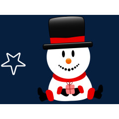 戴帽子的雪人矢量图