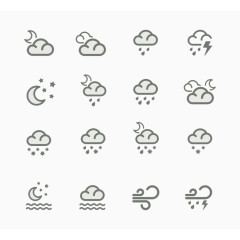 矢量天气预报图标