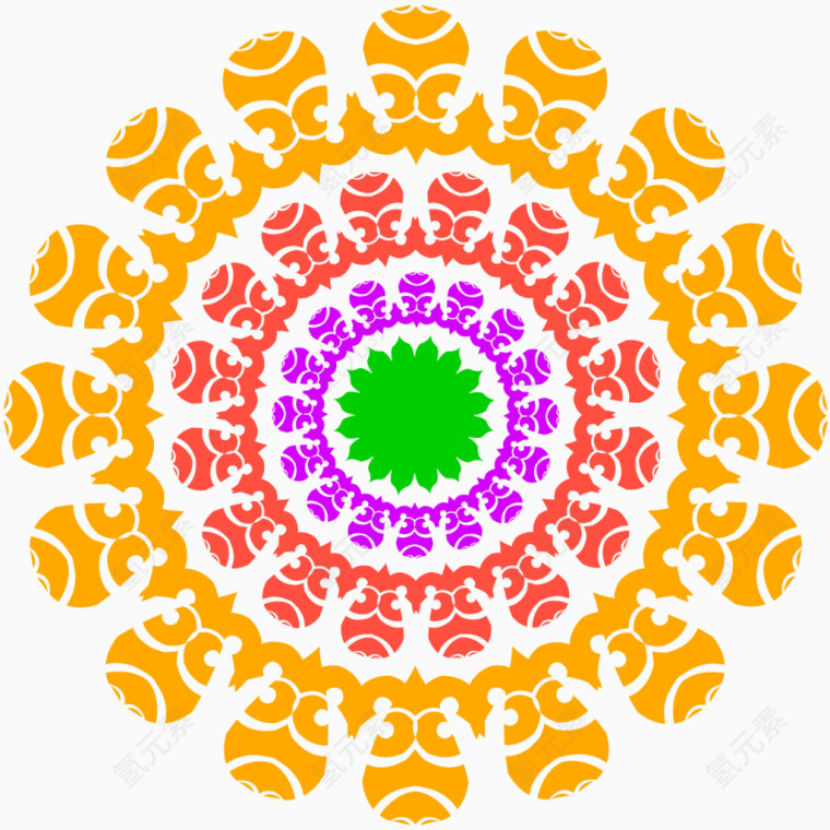 万花筒彩色花纹