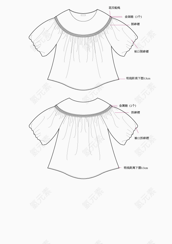 矢量服装设计款式图