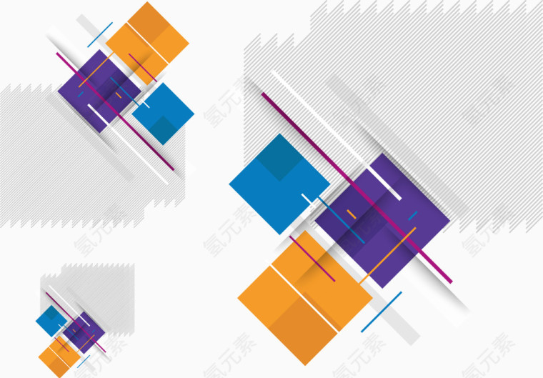 商务矢量线条彩色几何图形装饰