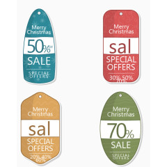 四张彩色打折标签