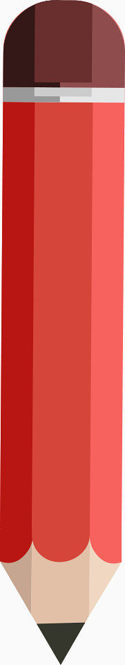 红色竖直卡通铅笔