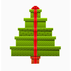 礼盒堆叠圣诞树