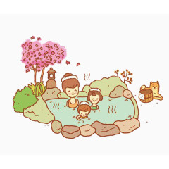 母女泡澡图片素材