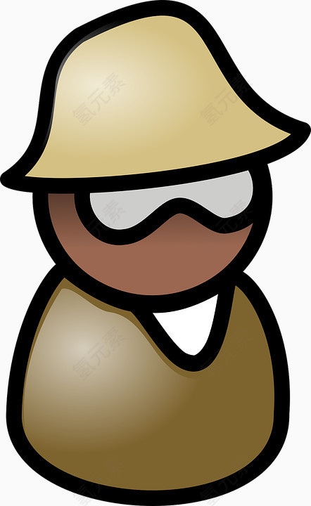 卡通黑肤图片背景棕发男