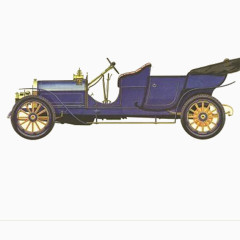 紫色复古卡通绘画老爷车