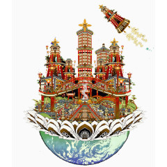 中国风宝塔建筑