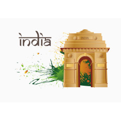 矢量图印度大门