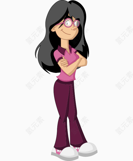 卡通人物教师眼镜