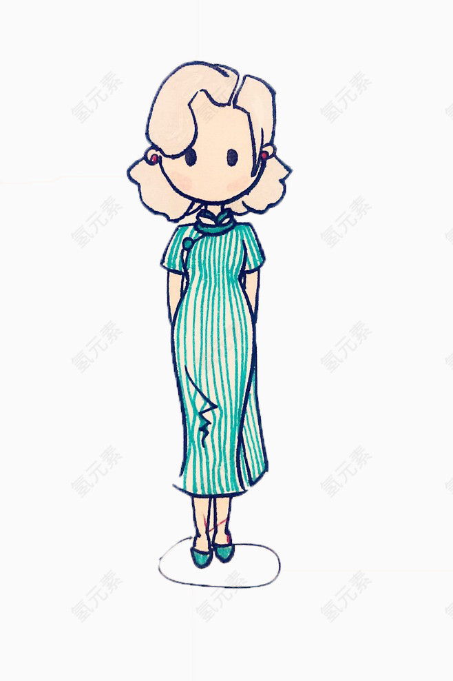 穿旗袍的可爱女人