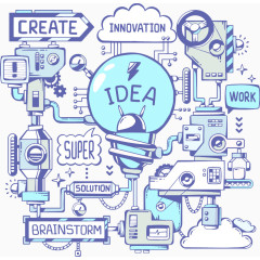 矢量科学点子灯泡